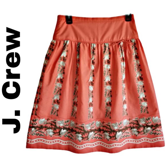 J. Crew cotton peach pleated tulip skirt size 0 - Picture 12 of 12